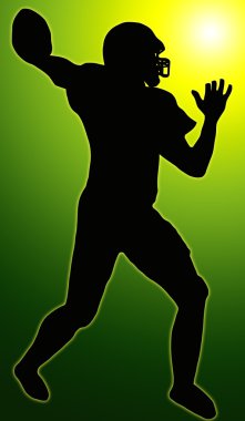 Green Glow Sport Silhouette - American Football clipart