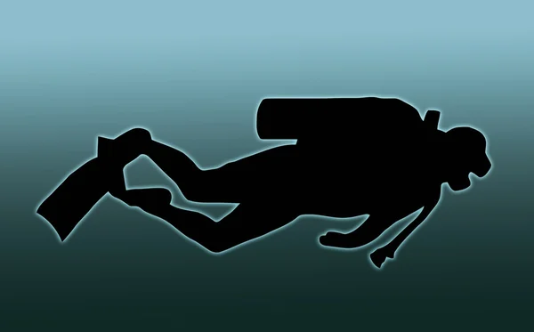 Blue Back Scuba Diver — Stock Photo, Image