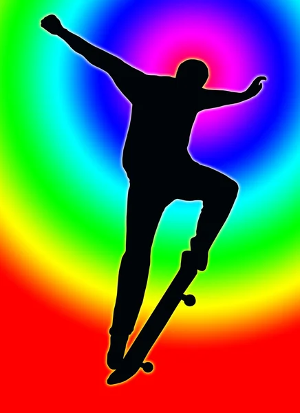 컬러 서클 다시 스케이트 보드 nosegrind — 스톡 사진