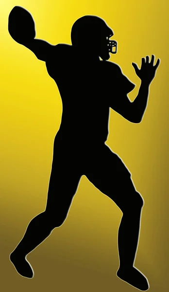 Golden Back Sport Silhouette - American Football — Stock Photo, Image