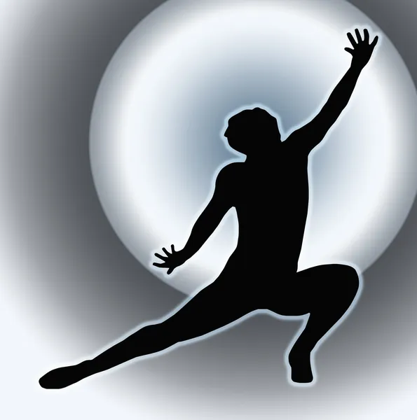 Spotlight Back Dancing Lady Kleing Spread Leg — стоковое фото