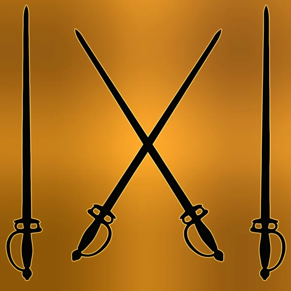 Escudo de armas Golden Cross Sword Silhouette — Foto de Stock