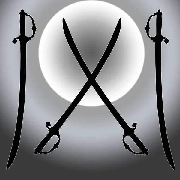 Escudo de armas Siver Sun Sword Silhouette — Foto de Stock