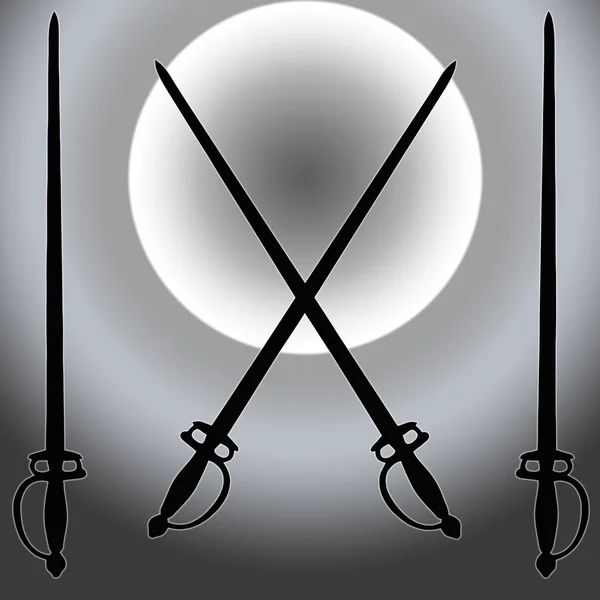 Coat of Arms Siver Sun Sword Silhouette — Stock Photo, Image