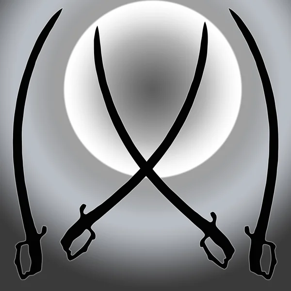 Brasão de armas Siver Sun Sword Silhouette — Fotografia de Stock