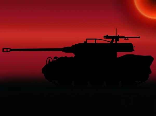 WW2 solnedgång pansarvärnskanonvagn — Stockfoto
