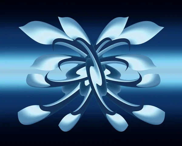 Unieke artistieke blauwe en witte bloemmotief — Stockfoto