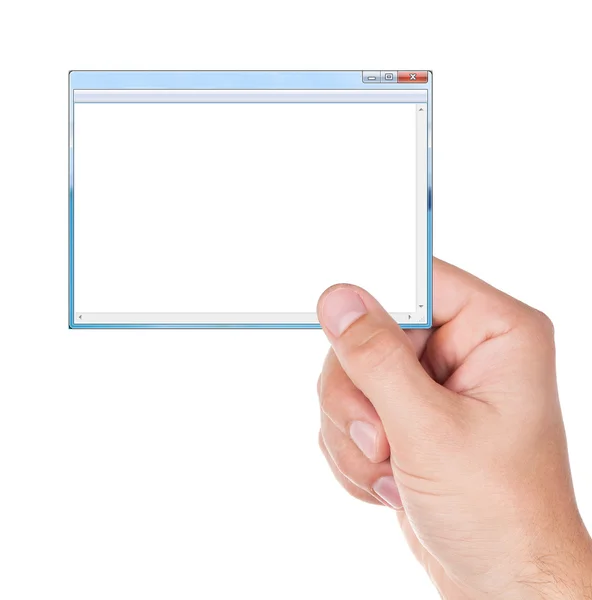 Dator-fönstret i hand — Stockfoto