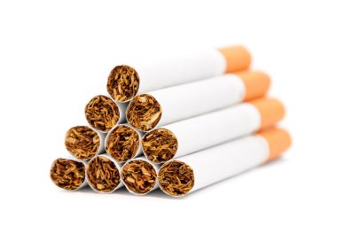 Closeup of a pile of cigarettes clipart