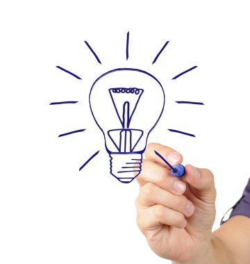 Hand drawing light bulb clipart