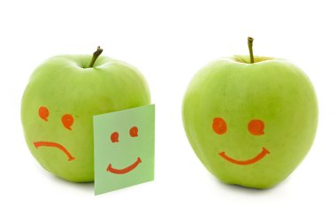 Two green apples clipart