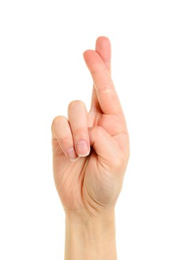 Hand with crossed fingers clipart