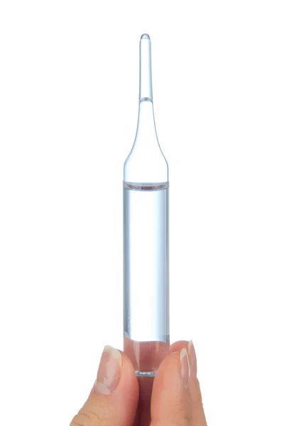 Doctor hand hold medical vial ampoule — Stock Photo, Image