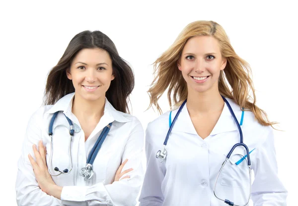 Két fiatal orvos vagy a nővér gyakorlat — Stock Fotó