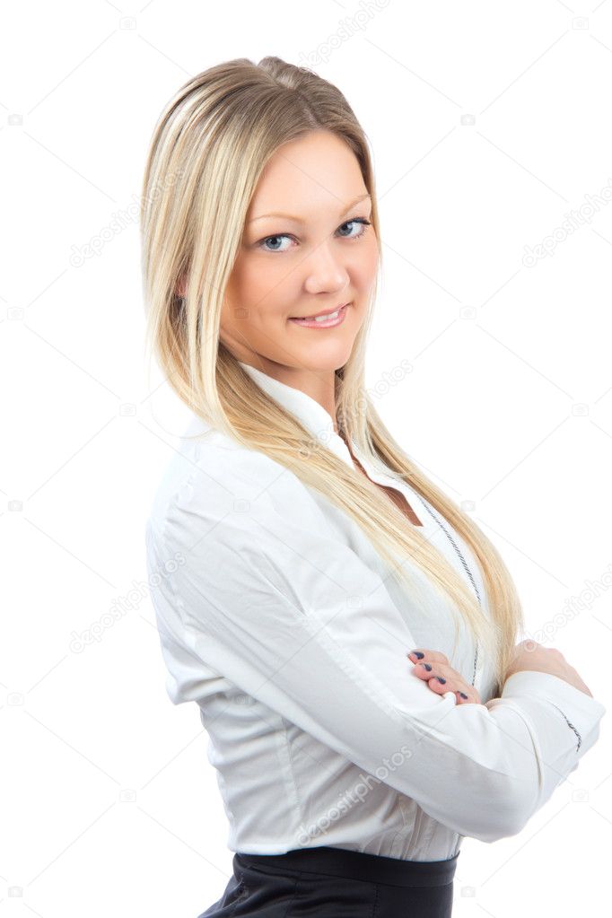 Young business woman smiling in casual cloth