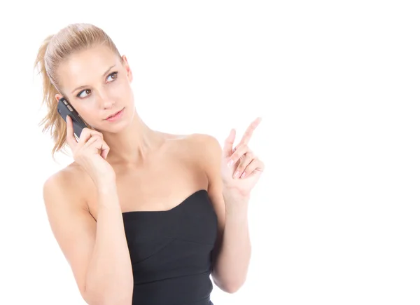 Ділова жінка дзвонить по мобільному телефону — стокове фото