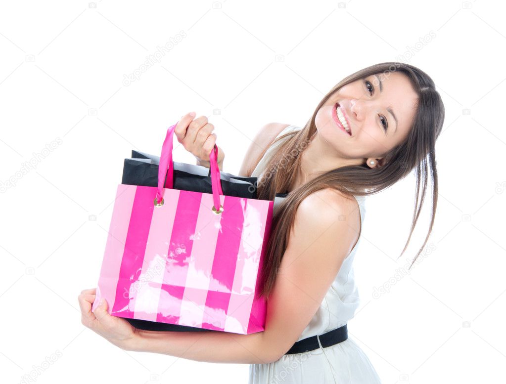 Young full body business woman smiling