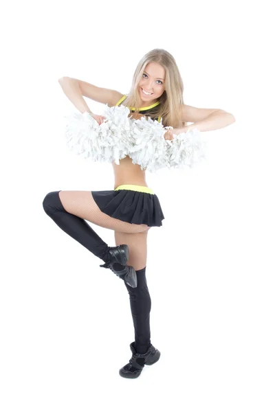 Piękne cheerleaderki tancerz dziewczyna — Zdjęcie stockowe