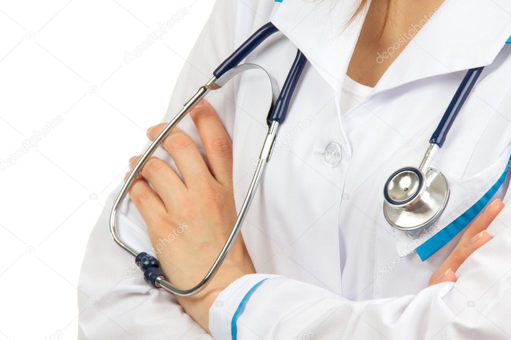 Doctor arms with medical stethoscope