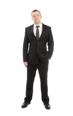 Young casual succesfull full body business man clipart