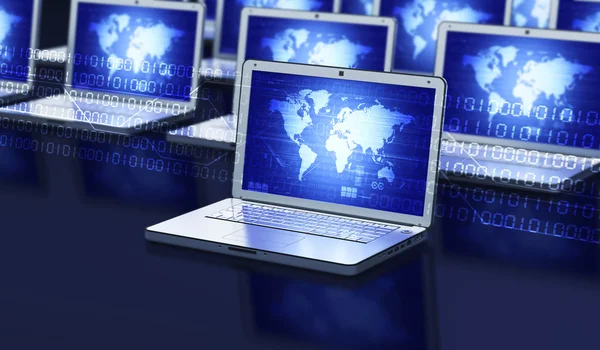 Elegant Laptop on Network — Stock Photo, Image