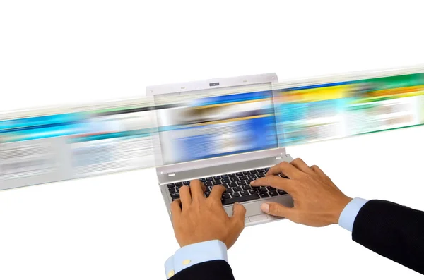 Surfa snabbt internet — Stockfoto