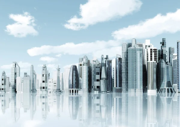 Futuristic City Background — Stock Photo, Image