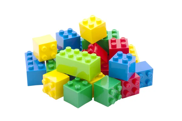 Colorful building toy, white background. — Stock Photo, Image