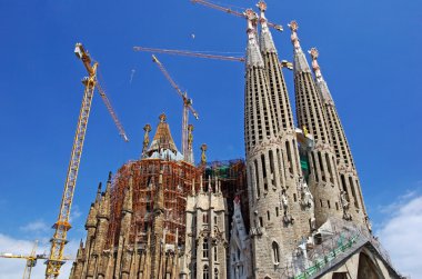 Sagrada familia Gotik tapınak inşa. Barcelona, spain.2009.