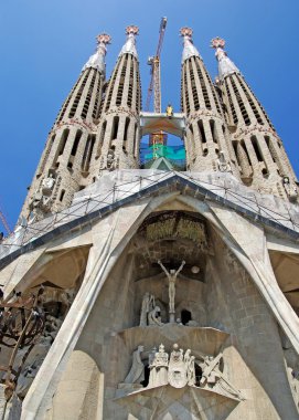 Sagrada familia Gotik tapınak inşa. Barcelona, spain.2009.