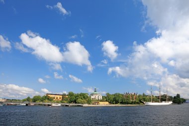 Stockholm harbor view, İsveç, Avrupa.