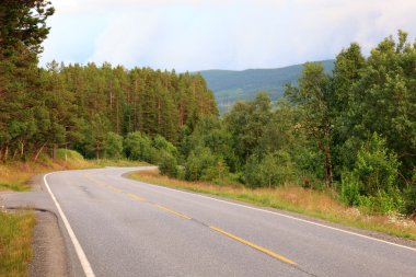 gün batımından önce bergen yol Oslo. Norveç, İskandinav eur