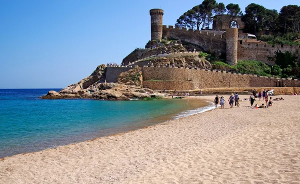 Vista Castelo em Tossa de Mar, Costa Brava, Espanha . — Fotografia de Stock