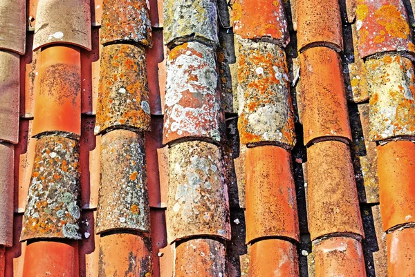 Azulejo de techo antiguo abstracto como fondo o telón de fondo. Tossa de Ma — Foto de Stock