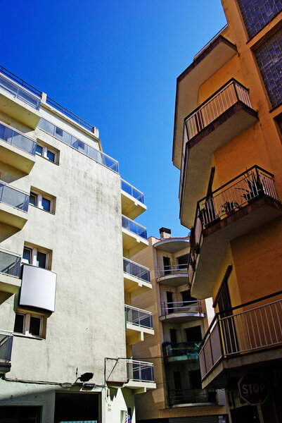 Modern architecture of apartments buildings in Europe.