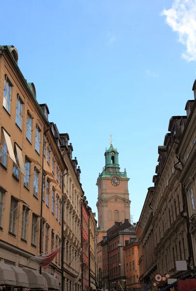 Gamla stockholm smal gata. Sverige Europa. — Stockfoto