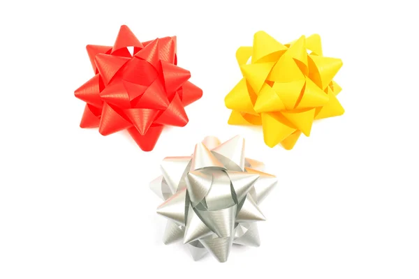 Set of three gift bows isolated on white background. — Stock Photo, Image