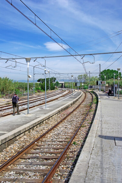 Rail way station in Blanes, Spain.