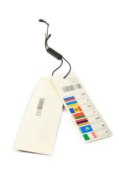 Étiquettes de prix avec espace emty pour votre design isolé sur bac blanc — Photo