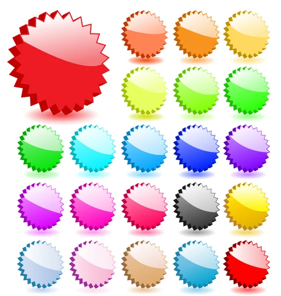 Set of 3D vector stars with shadows. Perfect for icons or adding — Stock Vector