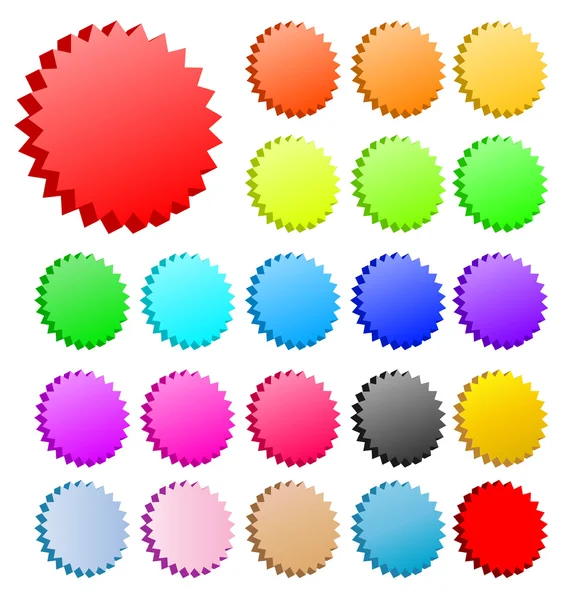 3D vector star badges collection. Perfect for icons or text. — Stock Vector