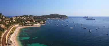 Panoramic view of a beatufil bay near harbor of the city of Nice clipart