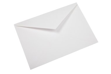 Unused white envelope isolated on white background. clipart