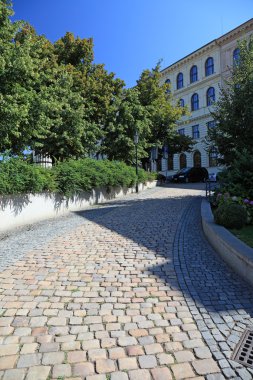 Cobbled walk way in Prague, Czech. clipart