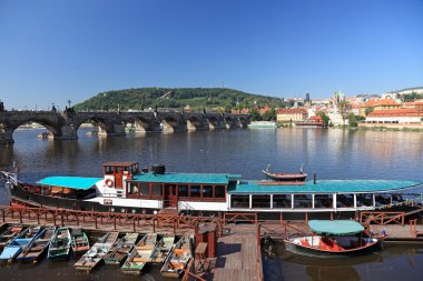 View of central bridge in Prague, Czech Republic. clipart