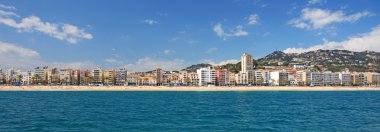 panoramik lloret de mar şehir, costa brava, İspanya.