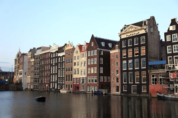 stock image Old historic houses in Amsterdam, Netherlands, Europe.