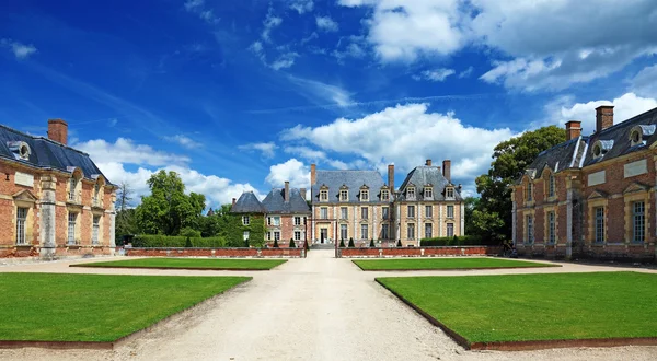 stock image Panoramic view of old french nobility mansion, Europe.