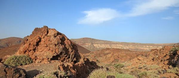 Panoramablick auf vulkanische Wüste. el teide park, teneriffa, cana — Stockfoto