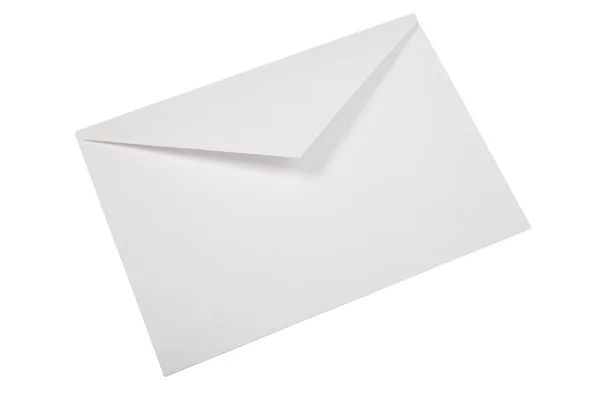 Ongebruikte witte envelop geïsoleerd op witte achtergrond. — Stockfoto